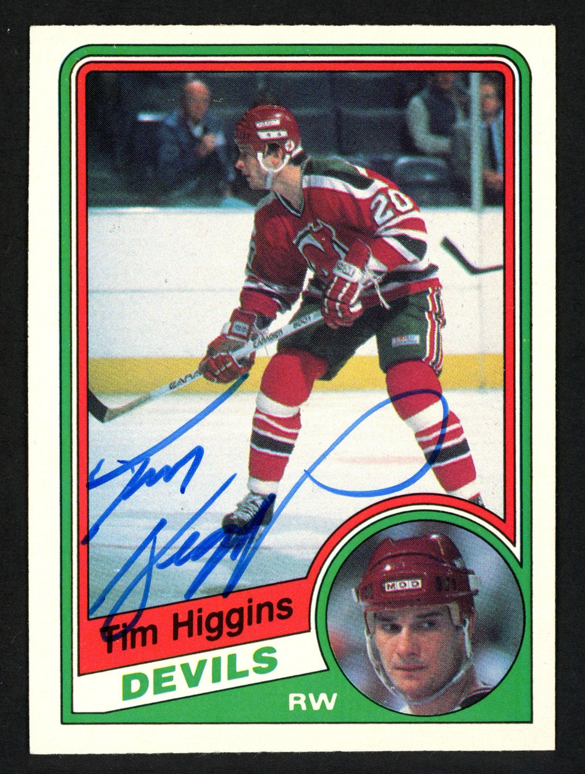 Tim Higgins Autographed 1984-85 O-Pee-Chee Card #111 New Jersey Devils ...
