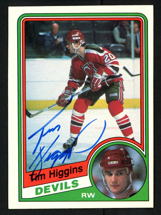 Tim Higgins Autographed 1984-85 O-Pee-Chee Card #111 New Jersey Devils SKU #151831 - RSA