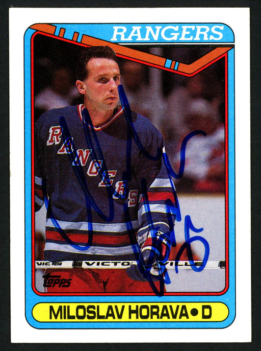 Miloslav Horava Autographed 1990-91 Topps Rookie Card #337 New York Rangers SKU #150165 - RSA
