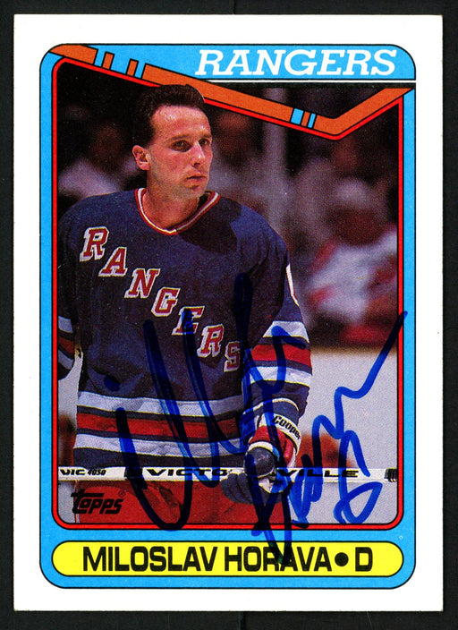 Miloslav Horava Autographed 1990-91 Topps Rookie Card #337 New York Rangers SKU #150164 - RSA
