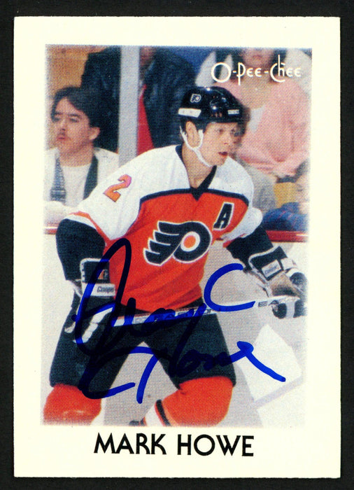 Mark Howe Autographed 1987-88 Mini O-Pee-Chee Card #18 Philadelphia Flyers SKU #151758 - RSA