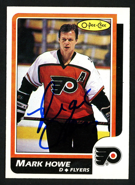 Mark Howe Autographed 1986-87 O-Pee-Chee Card #123 Philadelphia Flyers SKU #151997 - RSA