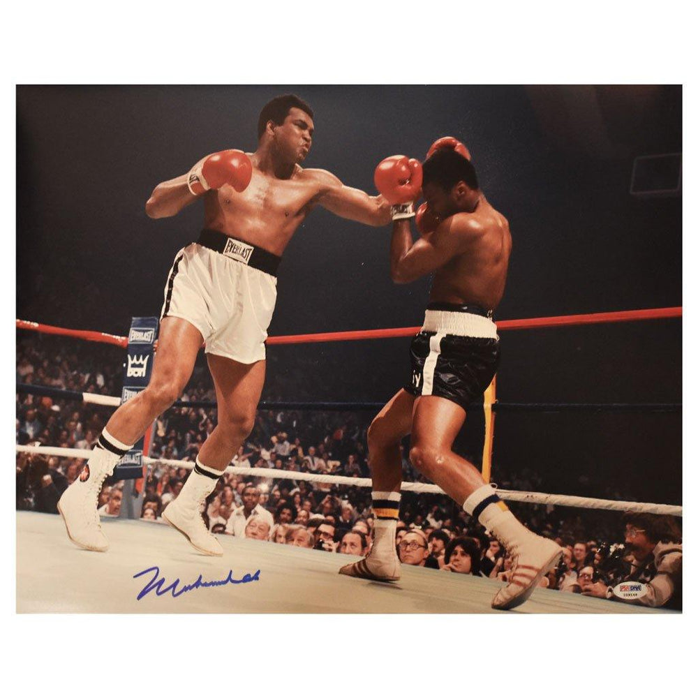 muhammad ali signed 16x20 left hand connects psa loa i09148 certificate of authenticity