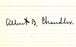 AB Happy Chandler Autographed 3x5 Index Card JSA #I49777 - RSA