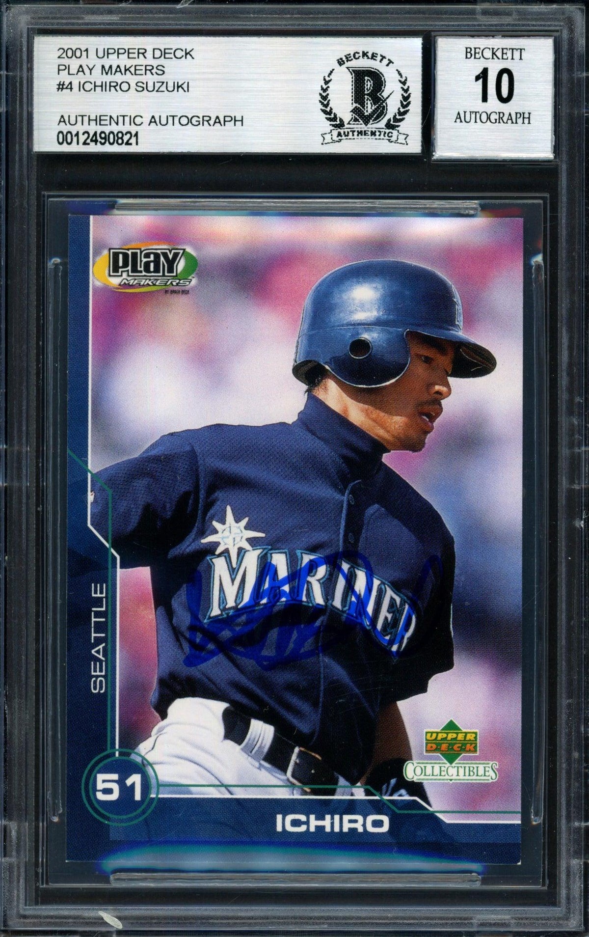 Ichiro Suzuki Autographed 2001 Upper Deck Play Makers Rookie Card