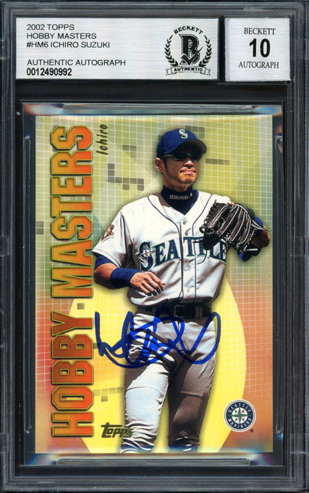 Ichiro Suzuki Autographed 2002 Topps Hobby Masters Card #HM6 Seattle Mariners Auto Grade 10 Beckett BAS #12490992 - RSA