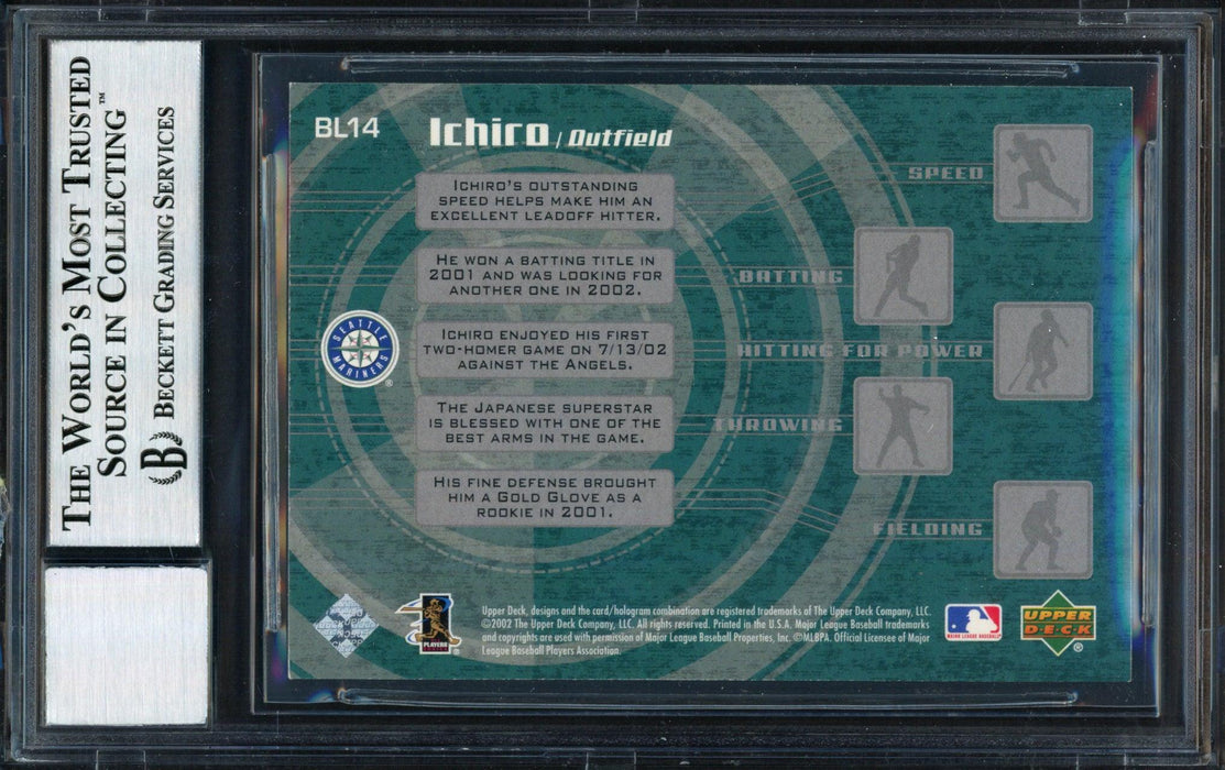 Ichiro Suzuki Autographed 2003 Upper Deck Big League Breakdown Card #BL14 Seattle Mariners Auto Grade 10 Beckett BAS #12491001 - RSA