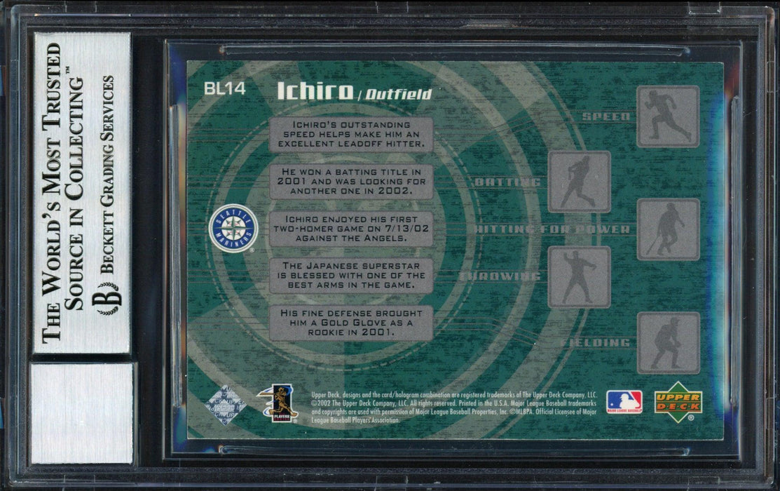 Ichiro Suzuki Autographed 2003 Upper Deck Big League Breakdown Card #BL14 Seattle Mariners Auto Grade 10 Beckett BAS #12491002 - RSA