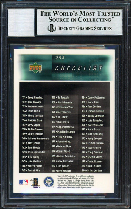 Ichiro Suzuki Autographed 2002 Upper Deck MVP Card #298 Seattle Mariners Auto Grade 10 Beckett BAS #12491225 - RSA