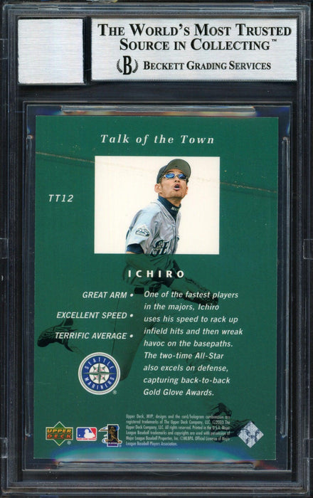 Ichiro Suzuki Autographed 2003 Upper Deck MVP Talk of the Town Card #TT12 Seattle Mariners Auto Grade 10 Beckett BAS #12491251 - RSA