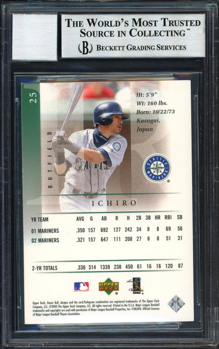 Ichiro Suzuki Autographed 2003 Upper Deck Honor Roll Card #25 Seattle Mariners Auto Grade 10 Beckett BAS #12491289 - RSA