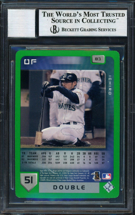 Ichiro Suzuki Autographed 2003 Upper Deck Victory Card #81 Seattle Mariners Auto Grade 10 Beckett BAS #12491319 - RSA