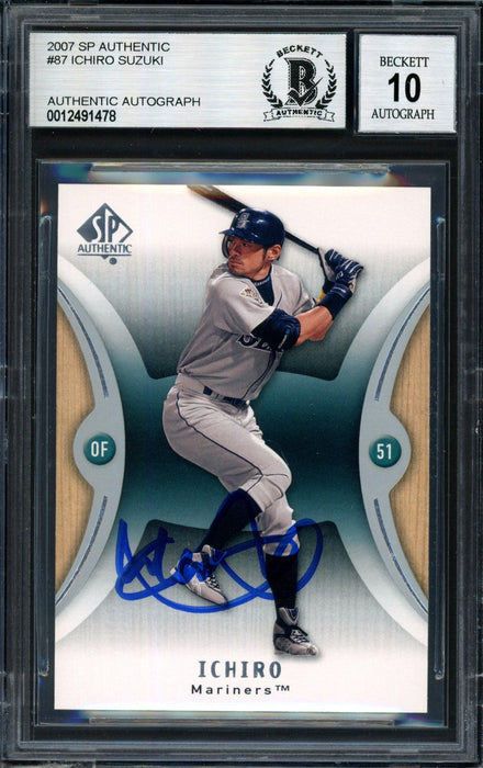 Ichiro Suzuki Autographed 2007 SP Authentic Card #87 Seattle 