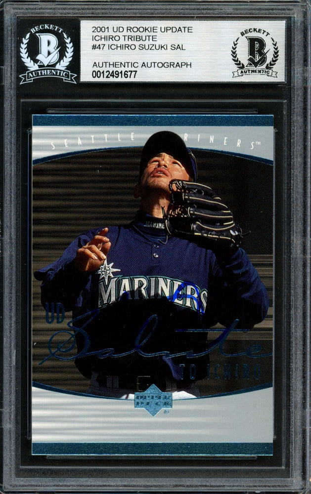 Ichiro Suzuki Autographed 2001 Upper Deck Rookie Update Rookie Card #47 Seattle Mariners Beckett BAS #12491677 - RSA