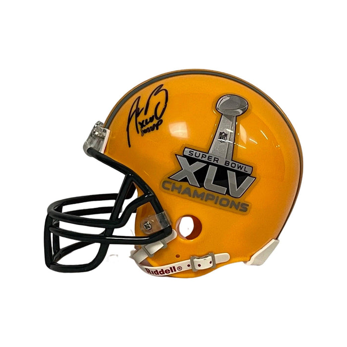 Aaron Rodgers Signed Green Bay Packers Mini Replica Super Bowl XVL Football Helmet (JSA) - RSA