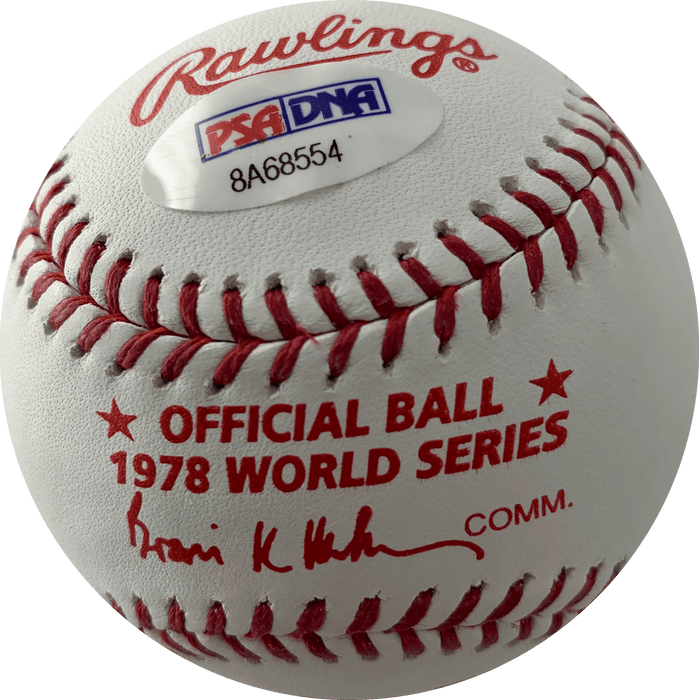 Lou Piniella Autographed Yankees 1978 World Series Rawlings Official Major League Baseball (PSA) w/ Rare W.S. Champs Inscription - RSA