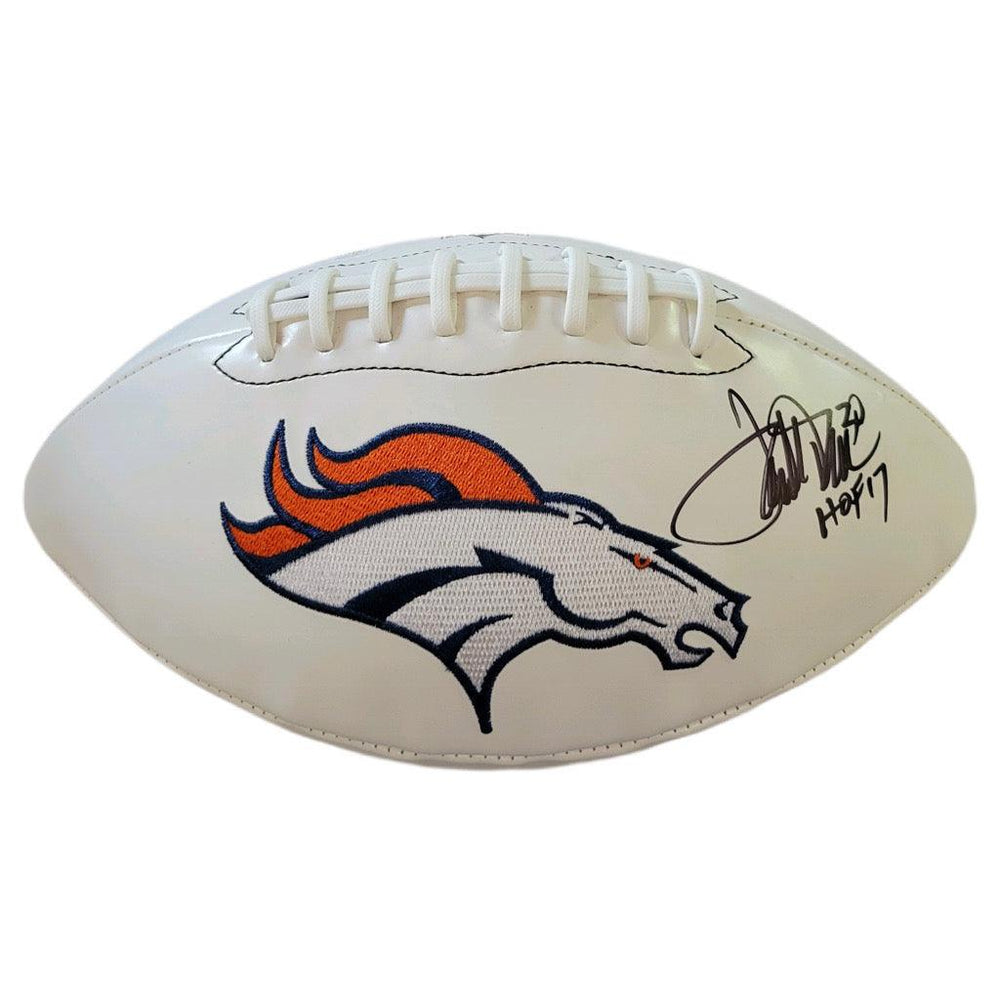 Terrell Davis Signed HOF 17 Inscription Denver Broncos Official NFL Team Logo Football (JSA) - RSA
