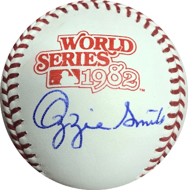 Ozzie Smith Autographed 1982 World Series Official Major League Baseball (JSA) - RSA