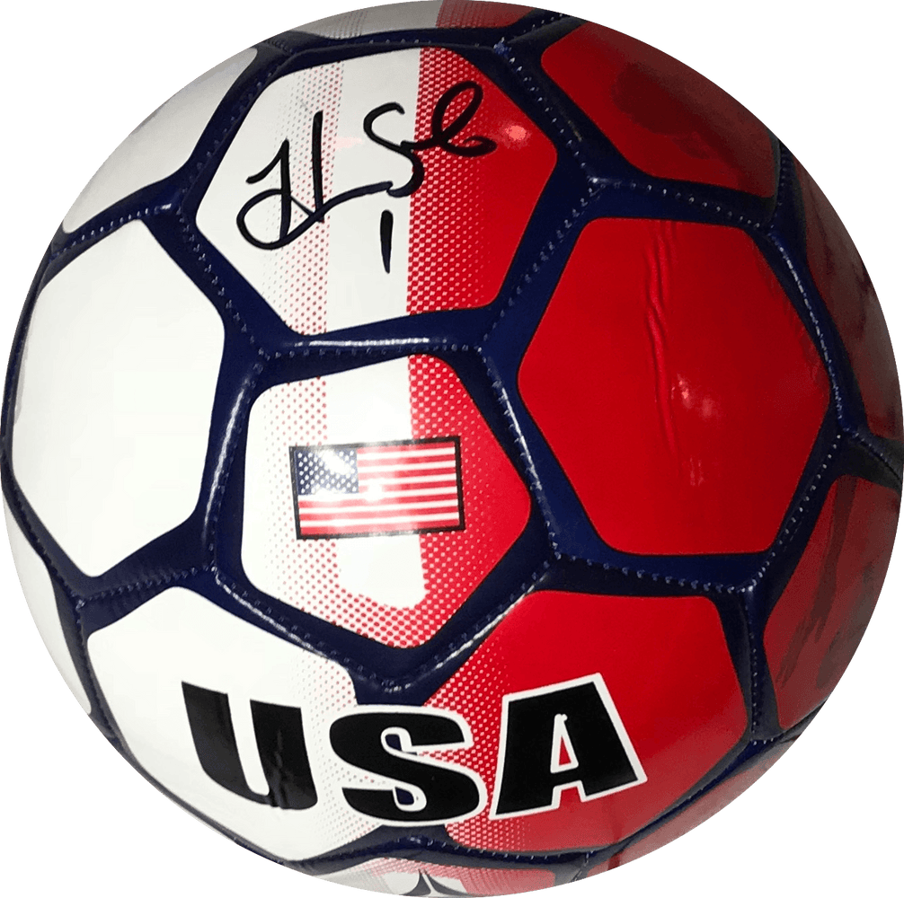 Hope Solo Autographed Full Size USA Soccer Ball Red/White/Blue (JSA) - RSA