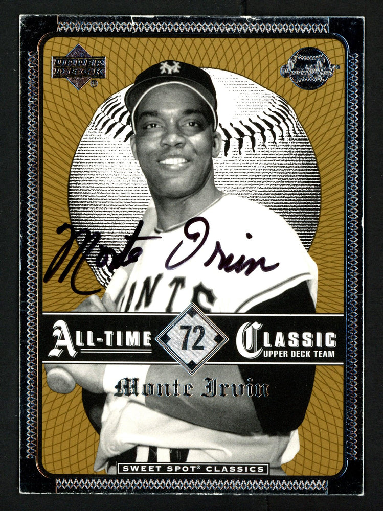 Monte Irvin Autographed 2002 Upper Deck Sweet Spot Card #72 New York Giants SKU #153558 - RSA