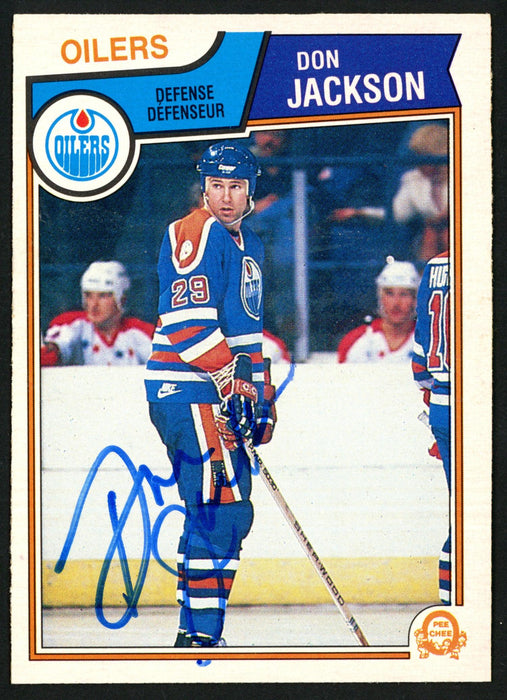 Don Jackson Autographed 1983-84 O-Pee-Chee Card #33 Edmonton Oilers SKU #150207 - RSA