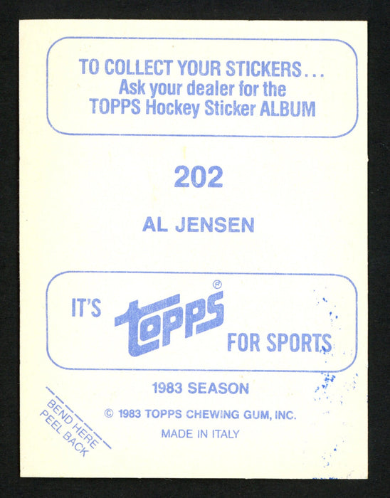 Al Jensen Autographed 1983-84 O-Pee-Chee Sticker Card #202 Washington Capitals SKU #153602 - RSA