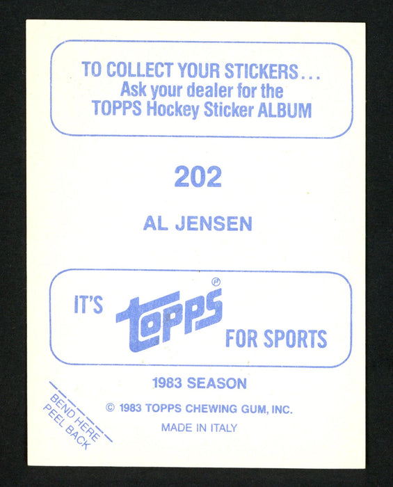 Al Jensen Autographed 1983-84 O-Pee-Chee Sticker Card #202 Washington Capitals SKU #153601 - RSA