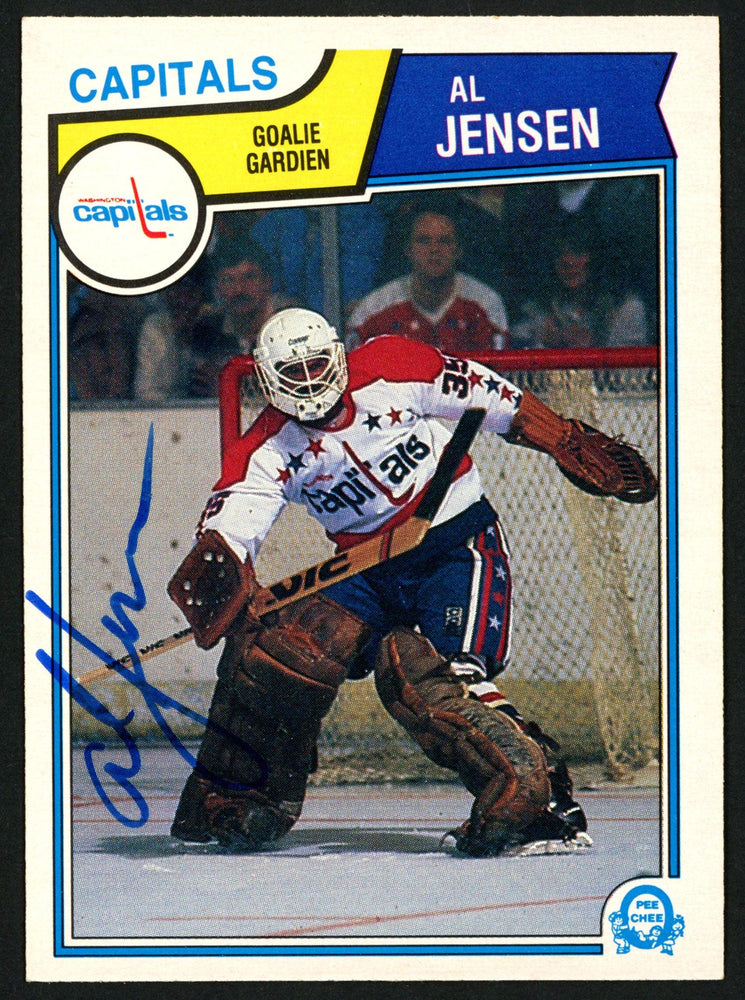 Al Jensen Autographed 1983-84 O-Pee-Chee Rookie Card #373 Washington Capitals SKU #151382 - RSA