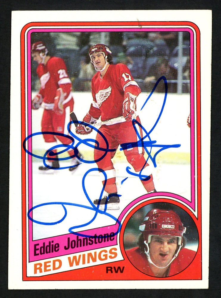 Ed "Eddie" Johnstone Autographed 1984-85 Topps Card #43 Detroit Red Wings SKU #152058 - RSA