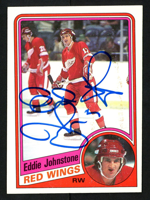Ed "Eddie" Johnstone Autographed 1984-85 Topps Card #43 Detroit Red Wings SKU #152059 - RSA