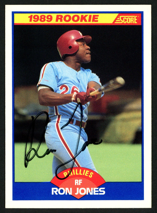 Ron Jones Autographed 1989 Score Rookie Card #639 Philadelphia Phillies SKU #149924 - RSA