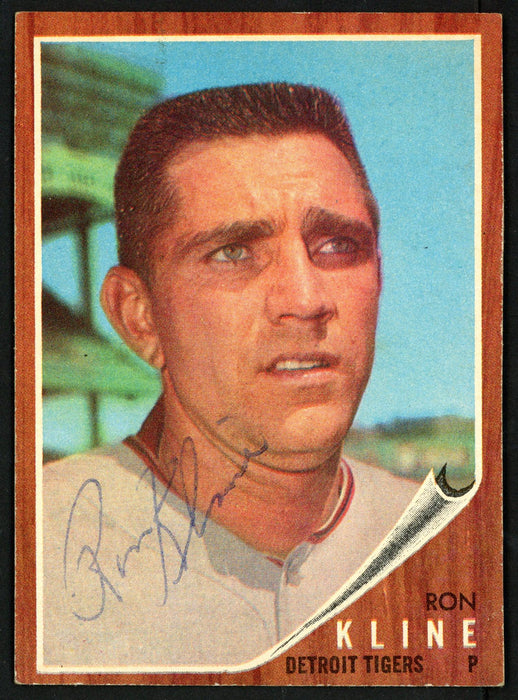 Ron Kline Autographed 1962 Topps Card #216 Detroit Tigers SKU #149675 - RSA