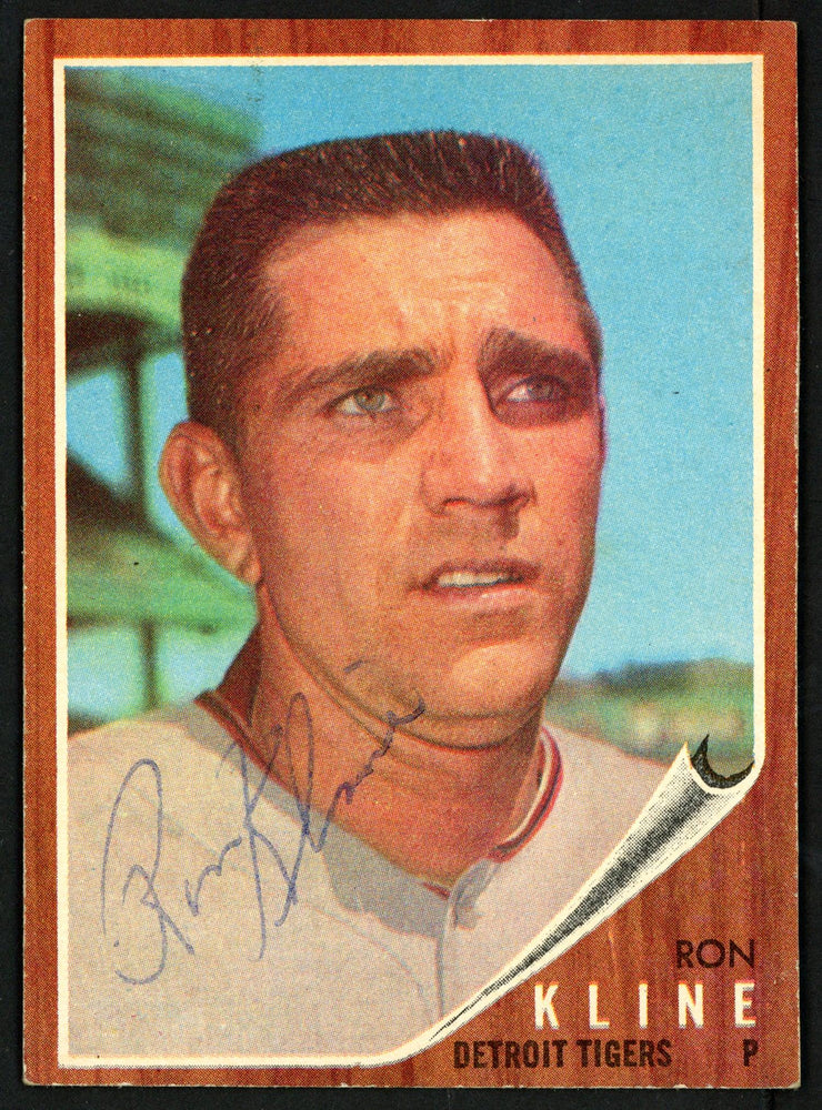 Ron Kline Autographed 1962 Topps Card #216 Detroit Tigers SKU #149675 - RSA