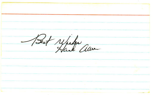 Hank Aaron Autographed 3x5 Index Card Atlanta Braves "Best Wishes" JSA #L02659 - RSA