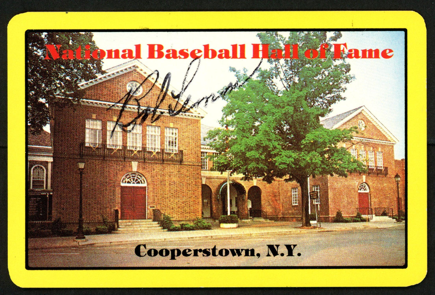 Bob Lemon Autographed Cooperstown HOF Playing Card Cleveland Indians SKU #149913 - RSA