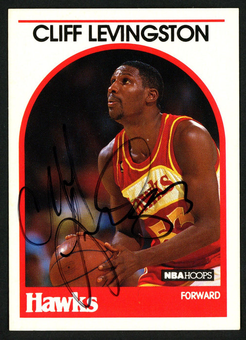 Cliff Levingston Autographed 1989-90 Hoops Card #22 Atlanta Hawks SKU #149747 - RSA