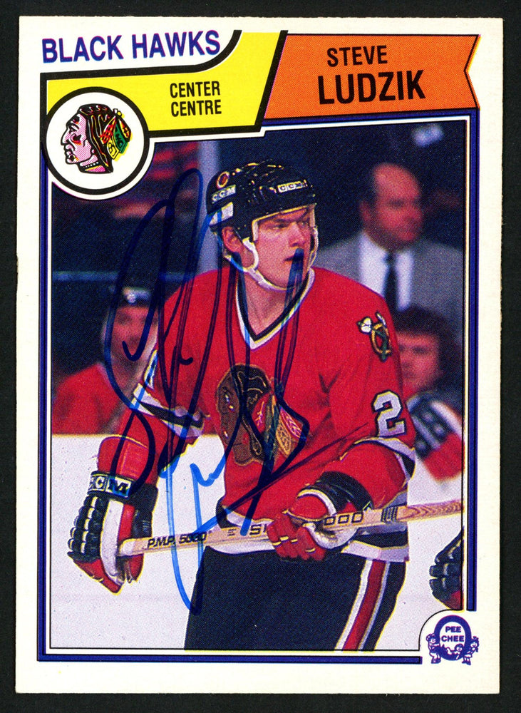 Steve Ludzik Autographed 1983-84 O-Pee-Chee Card #106 Chicago Blackhawks SKU #150219 - RSA