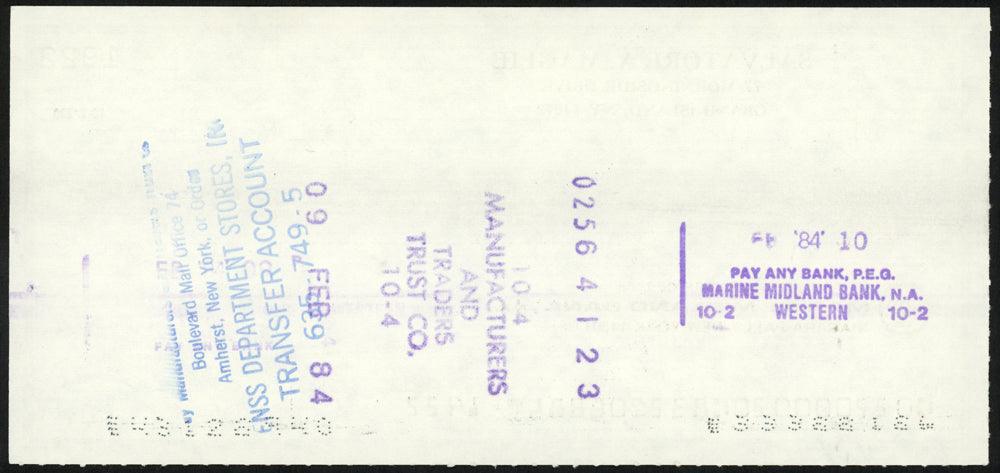 Sal Maglie Autographed 3x6 Check Brooklyn Dodgers, New York Yankees SKU #147875 - RSA