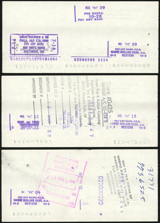 Sal Maglie Autographed 3x6 Check Brooklyn Dodgers, New York Yankees Lot Of 30 SKU #147841 - RSA