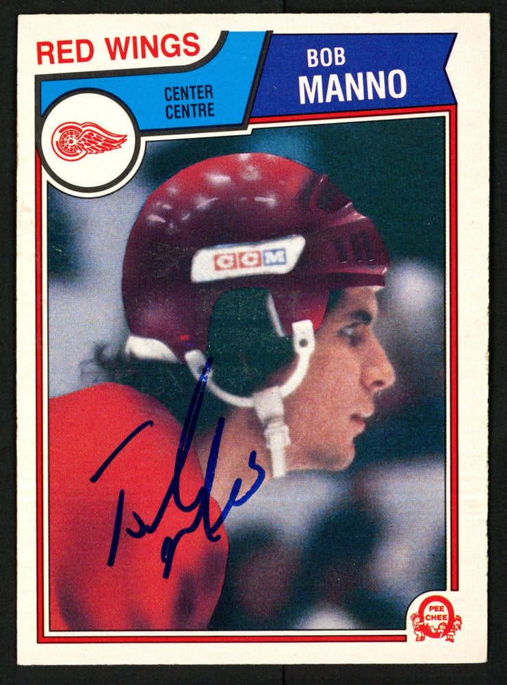 Bob Manno Autographed 1983-84 O-Pee-Chee Card #132 Detroit Red Wings SKU #150227 - RSA
