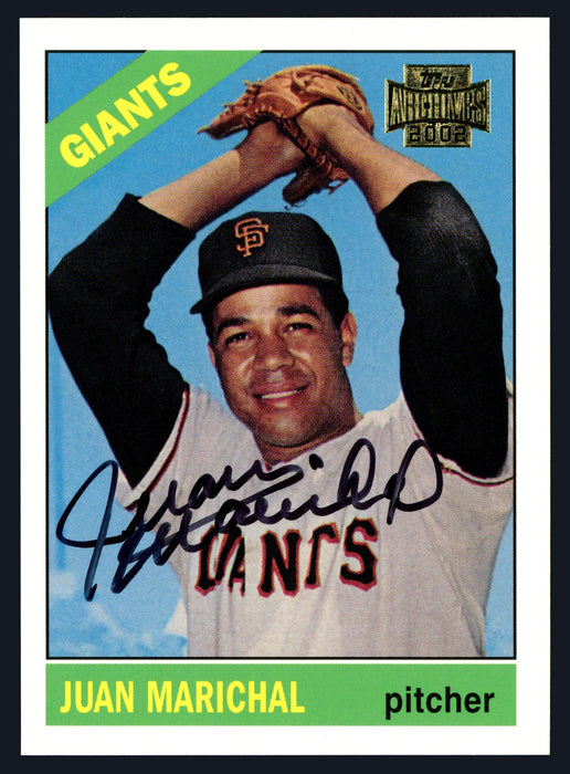 Juan Marichal Autographed 2002 Topps Archives 1966 Topps Reprint Card — RSA