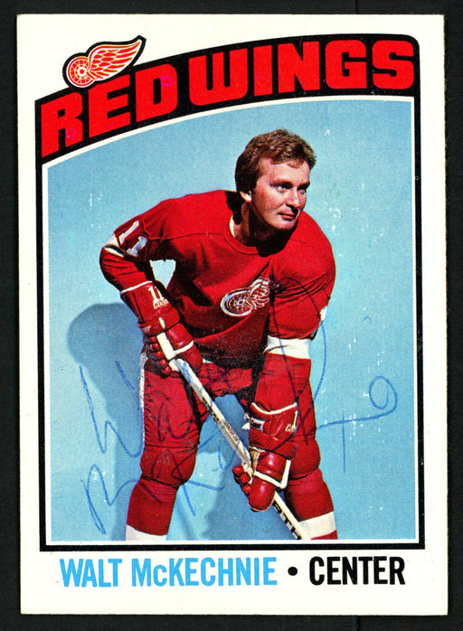 Walt McKechnie Autographed 1976-77 Topps Card #196 Detroit Red Wings SKU #150188 - RSA