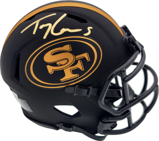 Trey Lance Autographed San Francisco 49ers Eclipse Black Speed Mini Helmet Beckett BAS QR Stock #194735 - RSA
