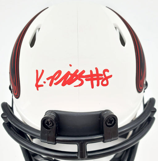 Kyle Pitts Autographed Atlanta Falcons Lunar Eclipse White Speed Mini Helmet Beckett BAS QR Stock #194403 - RSA