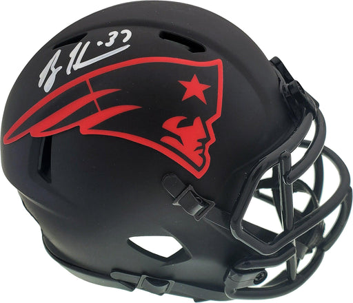 Rodney Harrison Autographed New England Patriots Eclipse Black Speed Mini Helmet Beckett BAS QR Stock #193940 - RSA