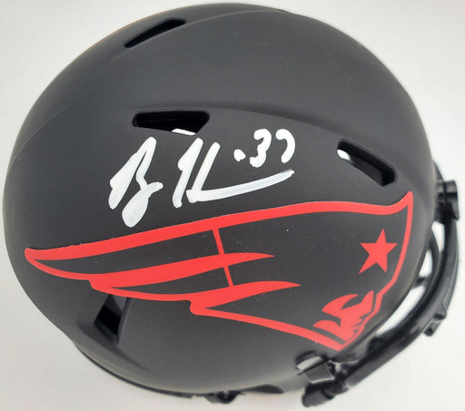 Rodney Harrison Autographed New England Patriots Eclipse Black Speed Mini Helmet Beckett BAS QR Stock #193940 - RSA