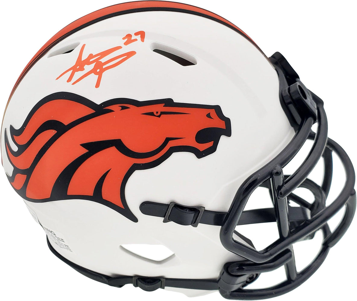 Steve Atwater Autographed Denver Broncos Lunar Eclipse White Speed Mini Helmet Beckett BAS QR Stock #192620 - RSA