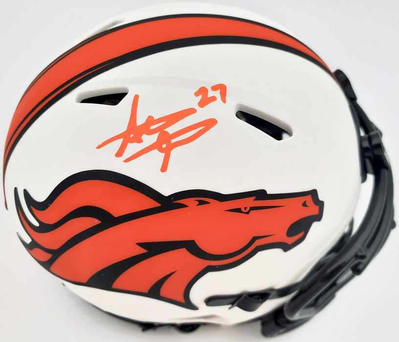 Steve Atwater Autographed Denver Broncos Lunar Eclipse White Speed Mini Helmet Beckett BAS QR Stock #192620 - RSA