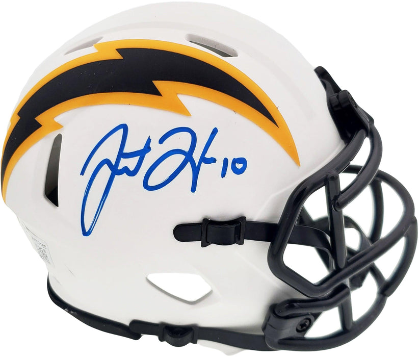 Justin Herbert Signed Los Angeles Chargers Lunar Eclipse Speed Mini Replica Football Helmet (Beckett) - RSA