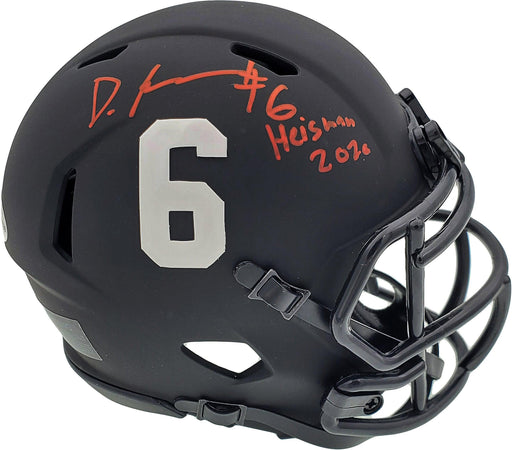 Devonta Smith Autographed Alabama Crimson Tide Eclipse Black Speed Mini Helmet "Heisman 2020" Beckett BAS Stock #191981 - RSA